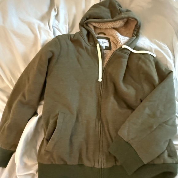 Goodfellow & Co Olive Hoodie with Sherpa Lining - Picture 2 of 6